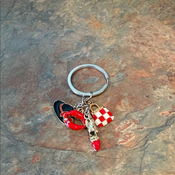 Source Unknown Accessories - Charming Red and Silver Keychain NWOT